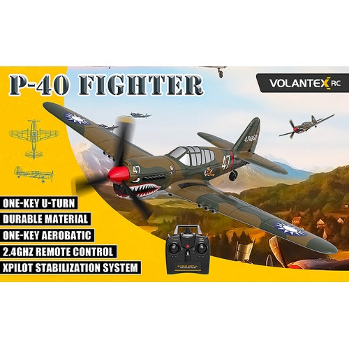 Volantex RC P40 Warhawk 400mm with Xpilot One Key Aerobatic Stabilization System Perfect for Beginners 761-13 RTF