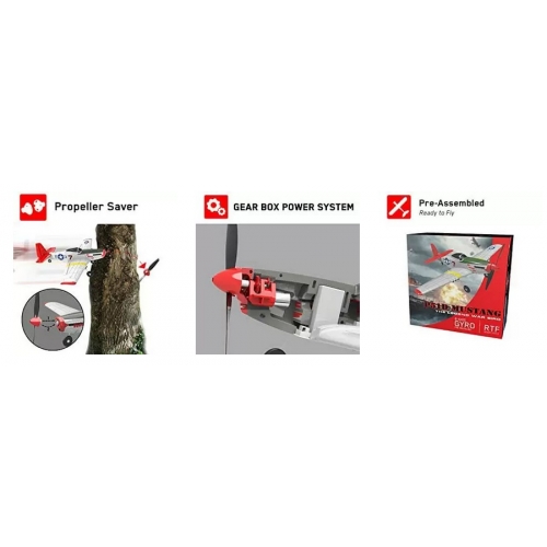 VolantexRC Mini Mustang P51D 4-Ch Beginner Airplane with Xpilot Stabilizer / One-key Aerobatic 761-5 RTF