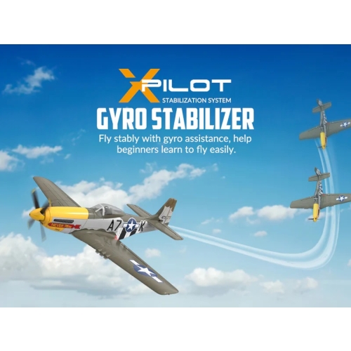 VOLANTEX RC 500MM Brushless Mustang P51 RC Warbird Airplane with Gyro Stabilizer 768-2GR RTF