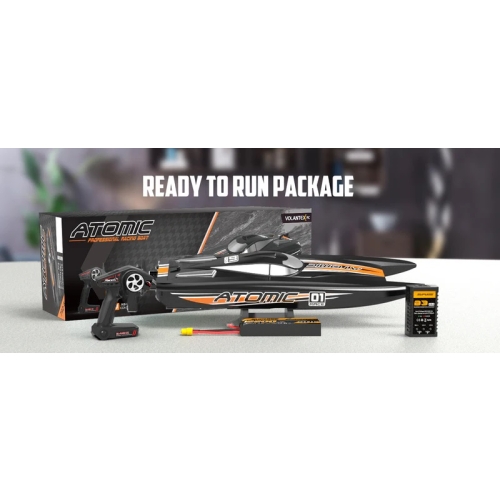 Volantex RC Atomic Brushless High Speed Racing RC Catamaran Boat 40mph Fast ABS Unibody Hull - 792-6R RTR  Black