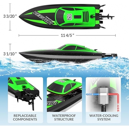 Volantex RC Vector Lumen motorboat with self-reversing system 795-6 RTR - brushed / Green