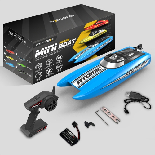 VOLANTEXRC AtomicXS Remote Control Boat for Kids Play in Pool Easy Running 795-5 RTR - Brushed / Blue